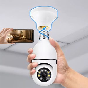 Cameră de Supraveghere Bec - 360°, Vizibilitate Nocturnă, WiFi, Fără Găurire | BULBCAM
