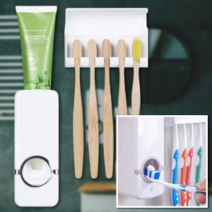 Distribuitor de pastă de dinți și suport pentru periuțe | BRUSHBASE